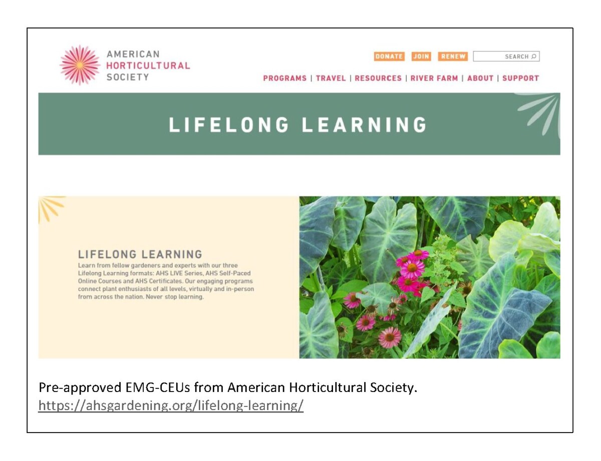 CEU Opportunities with The American Horticultural Society